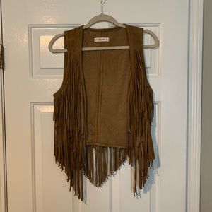 Abercrombie & Fitch Faux Suede Fringe Vest